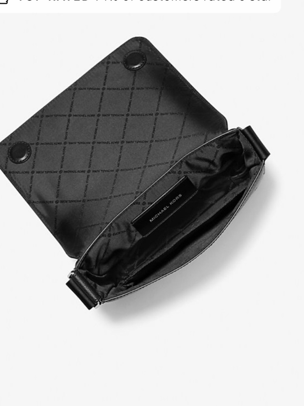 Michael Kors Cooper Color-Block Black and White Signature Stripe Messenger Bag - Picture 3 of 7